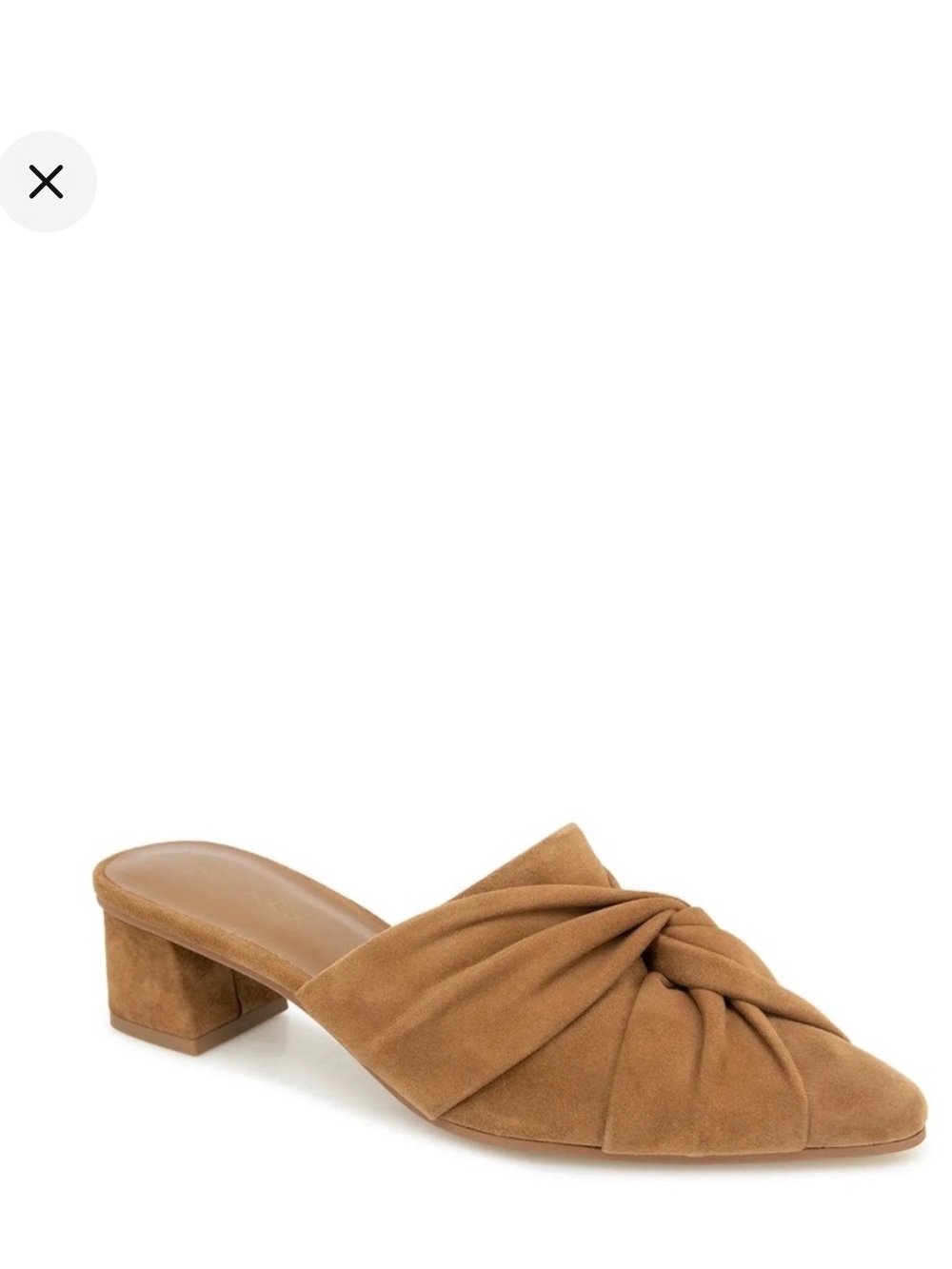 New In Box! Splendid Lanis Suede Mules, Caramel Brown, Women’s Size 7